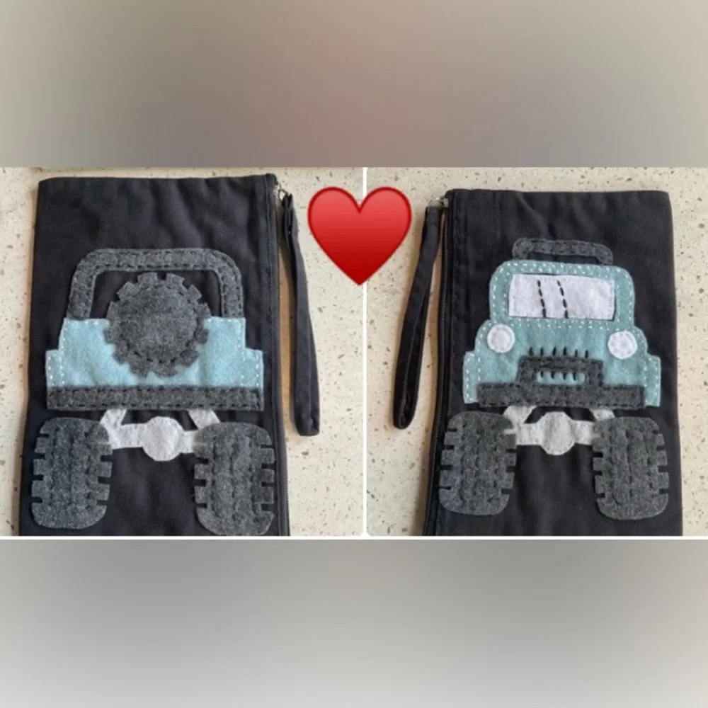PICK 5 For $40 NEW OFF ROAD J33P CANVAS ZIPPER Bag W/HAND SEWN DESIGN